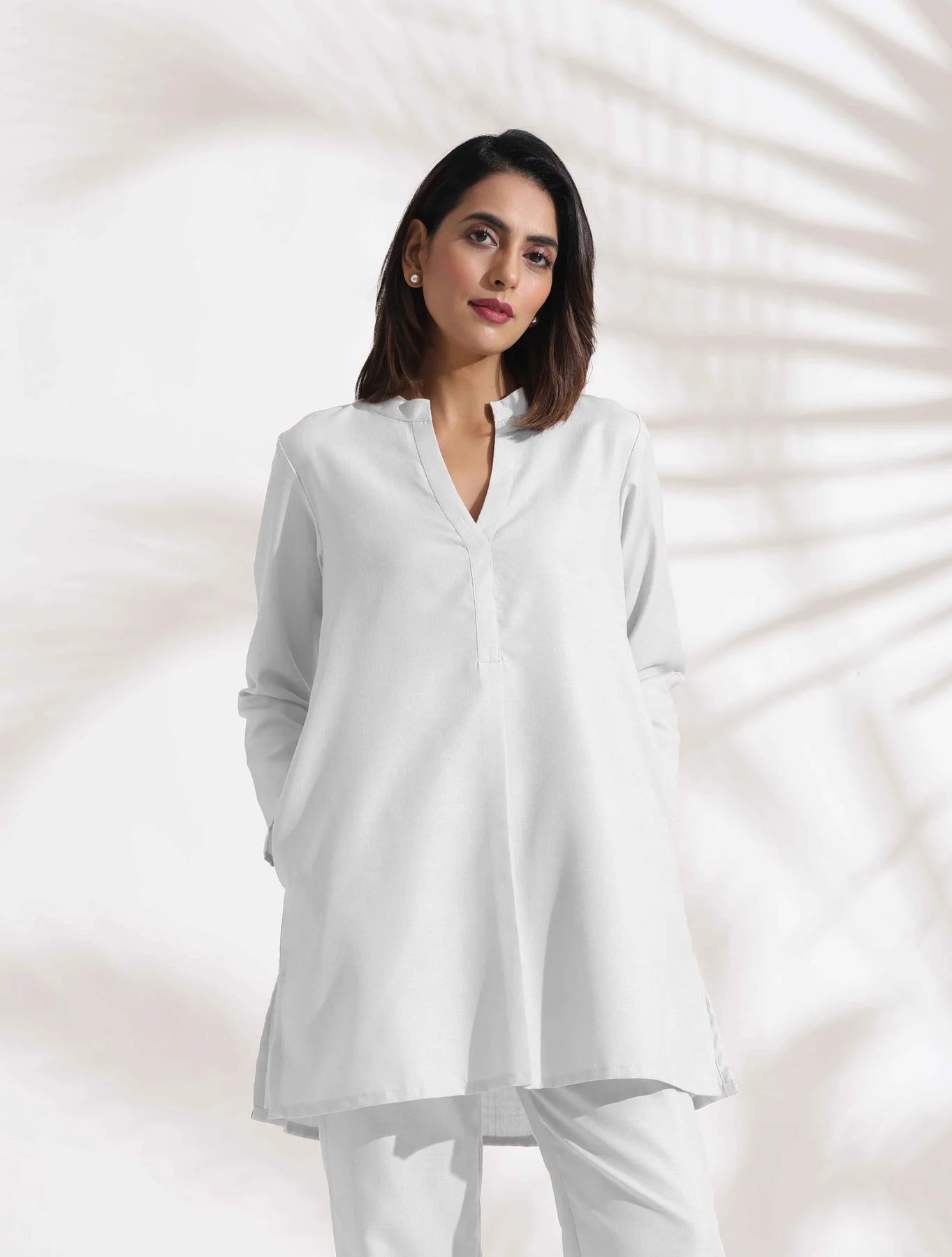 Ivory Minimalist Cotton Flex Co-ord Set