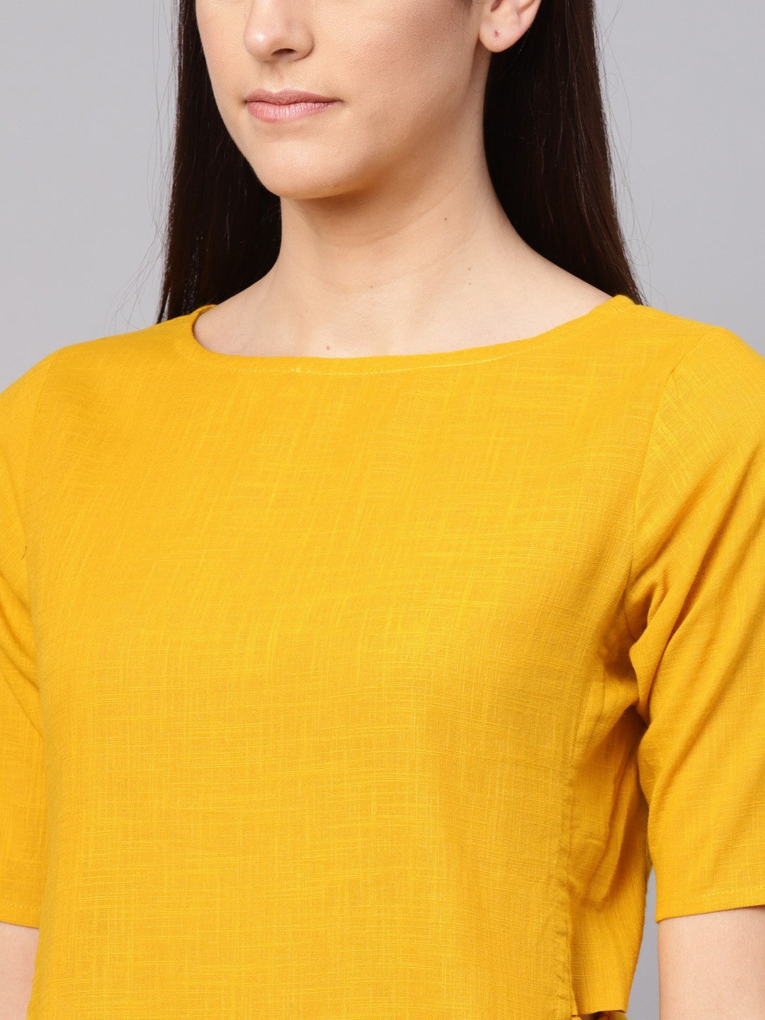 Tie-Up Cotton Flex Kurta Pant Set