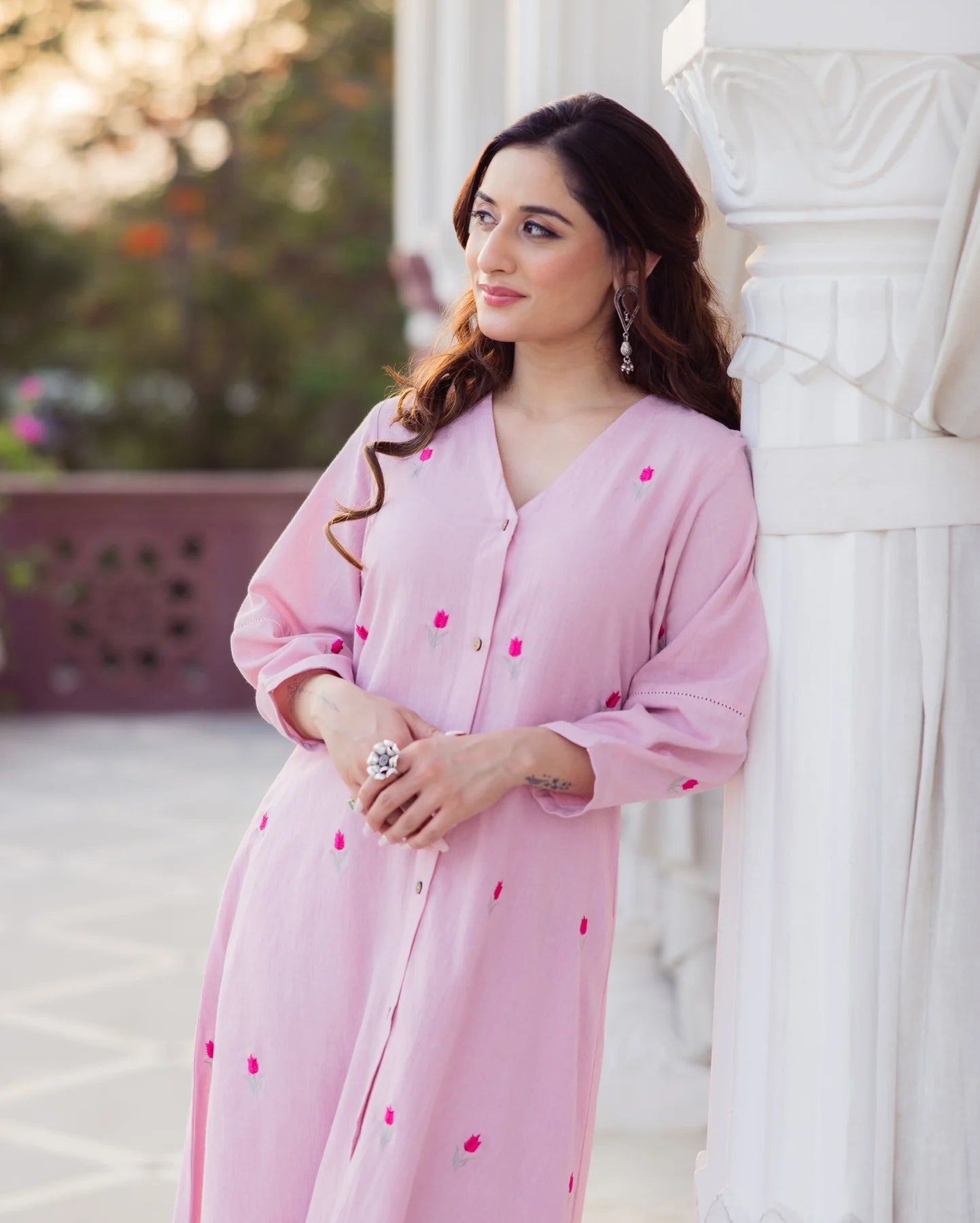 Noor Light Pink Embroidered Kurta Set