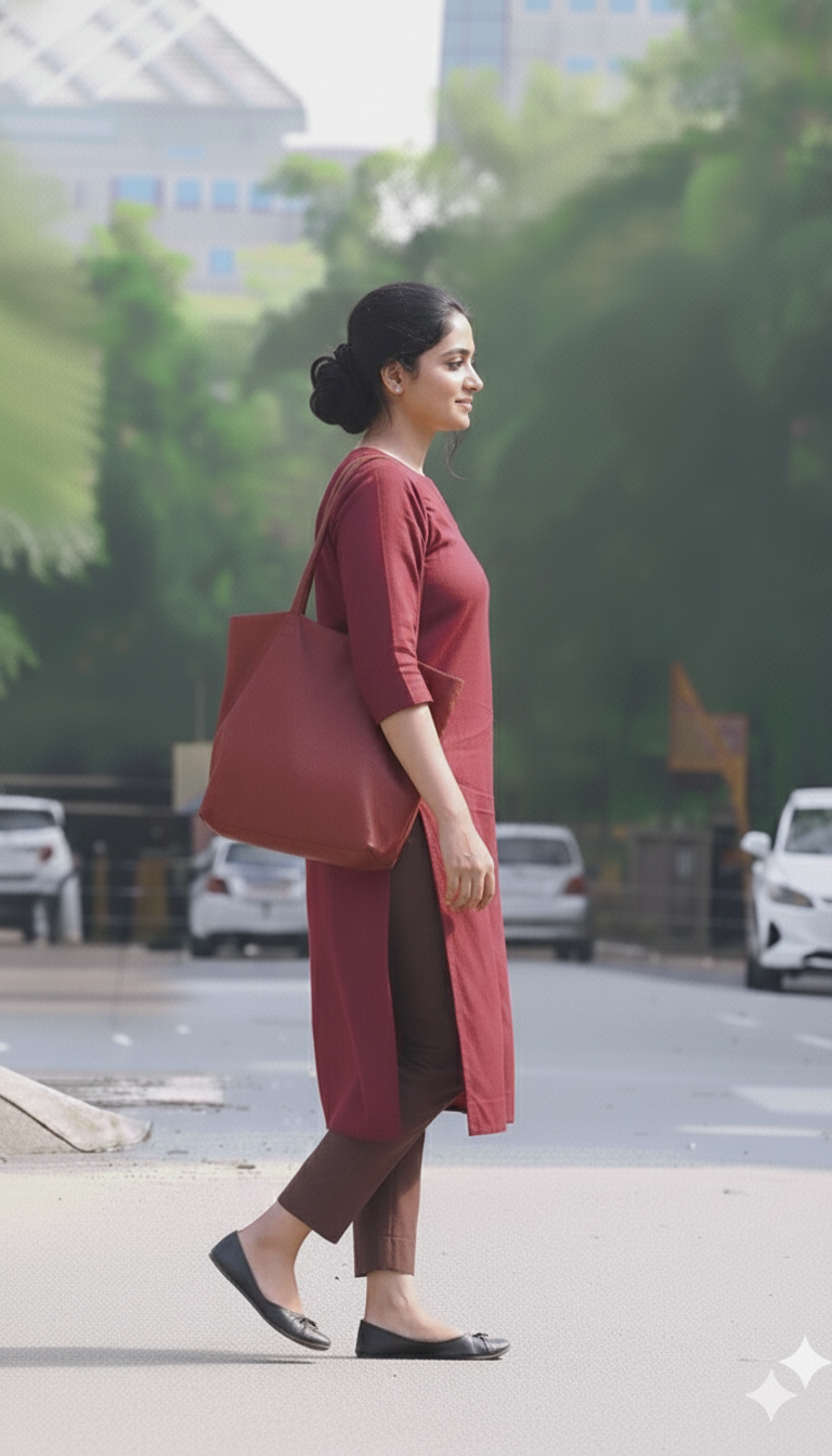 "Diya" - Solid Cotton Kurta & Pant Set