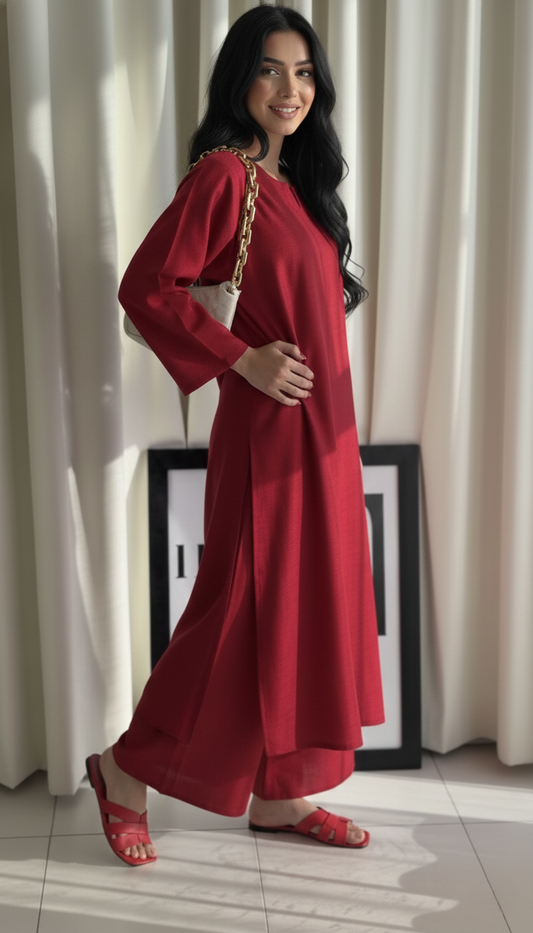 "Tarini" - Cotton Co-ord Set with Wide Sleeves