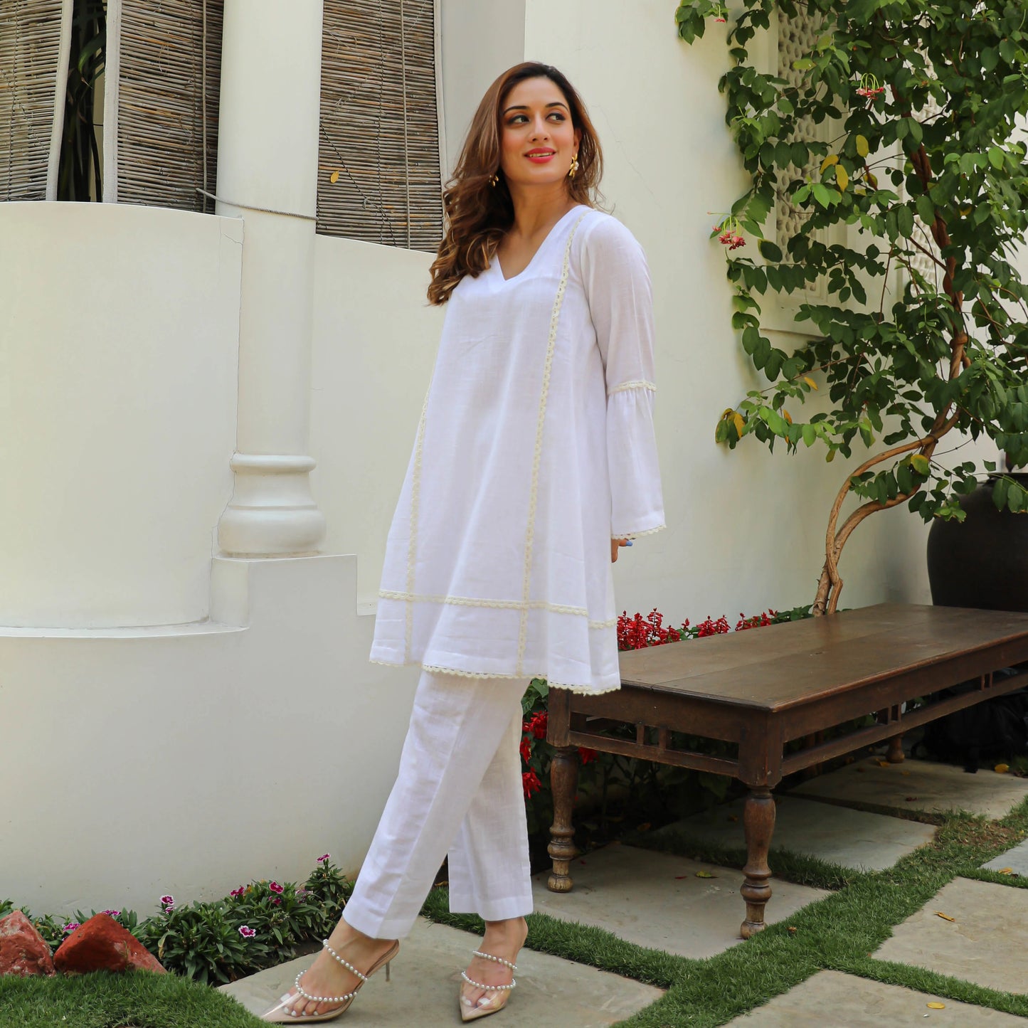 Whisper White Cotton Slub Co-ord Set
