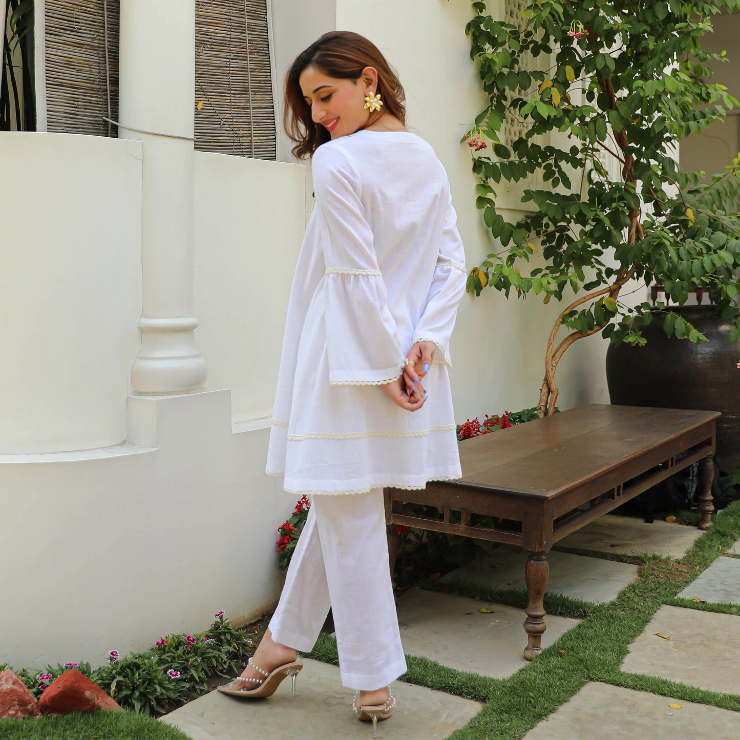 Whisper White Cotton Slub Co-ord Set