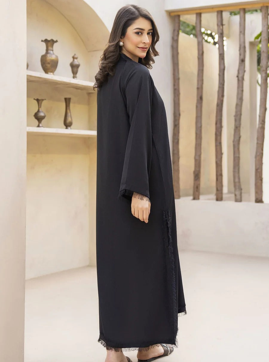 Pakistani-Style Georgette Co-Ord Set with Fringed Detailing