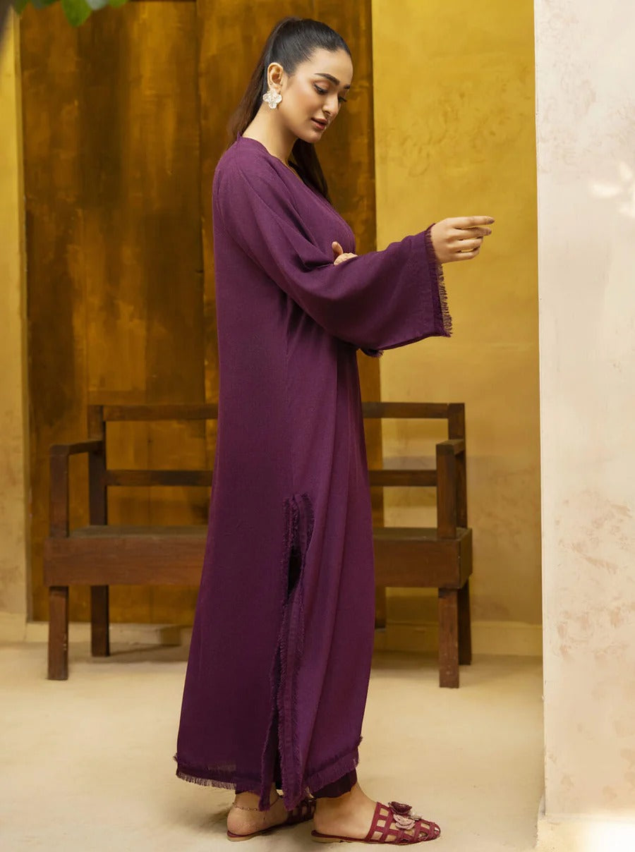 Pakistani-Style Georgette Co-Ord Set with Fringed Detailing