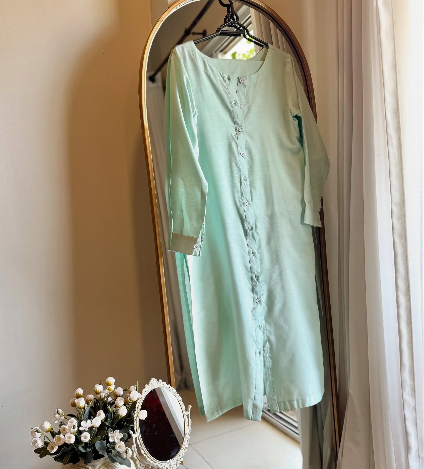 Noorani Mint Cotton Co-ord Set