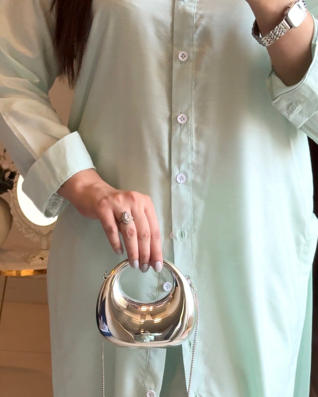Noorani Mint Cotton Co-ord Set