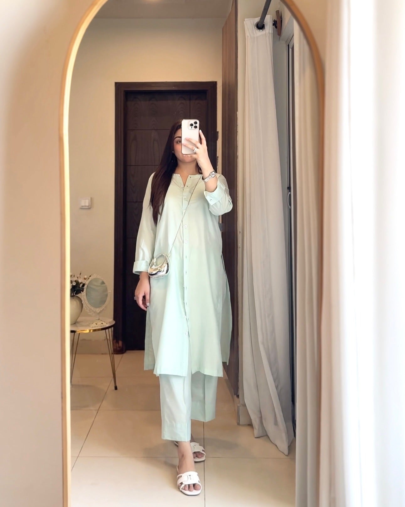 Noorani Mint Cotton Co-ord Set