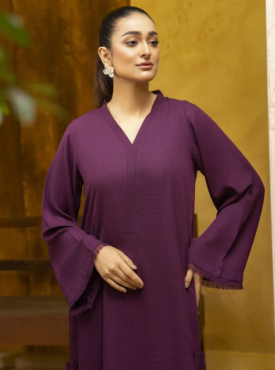 Pakistani-Style Georgette Co-Ord Set with Fringed Detailing