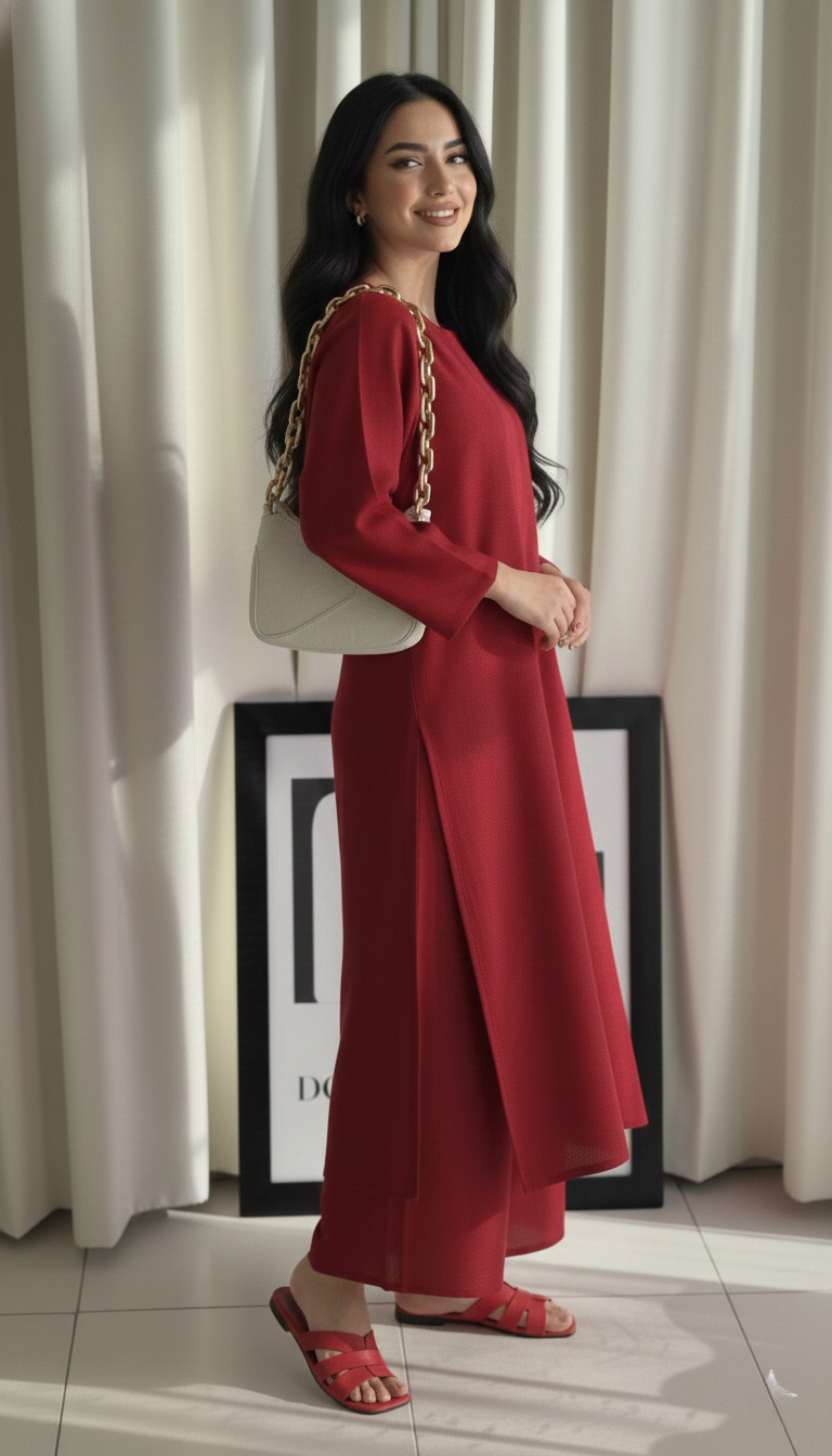 "Tarini" - Cotton Co-ord Set with Wide Sleeves