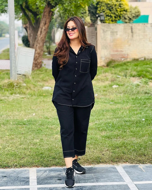 Noir Edge Cotton Co-ord Set