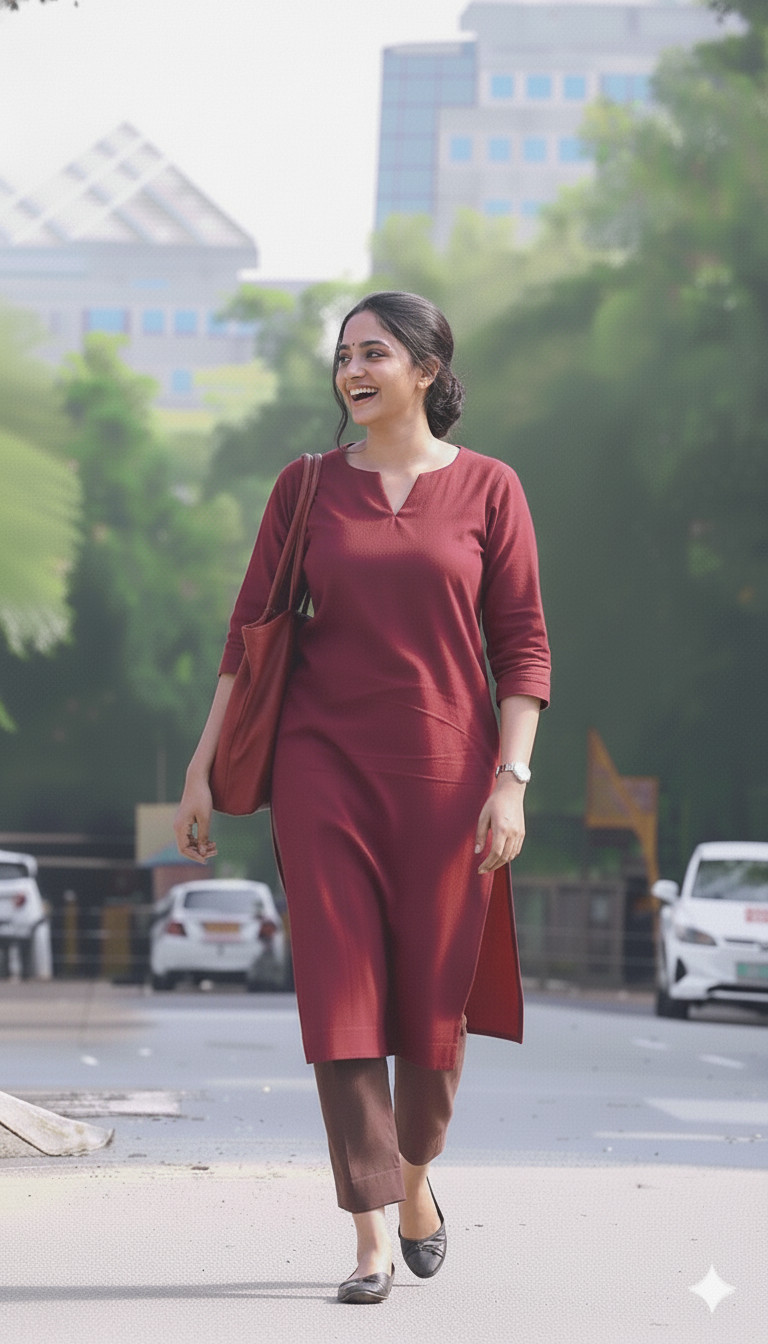 "Diya" - Solid Cotton Kurta & Pant Set