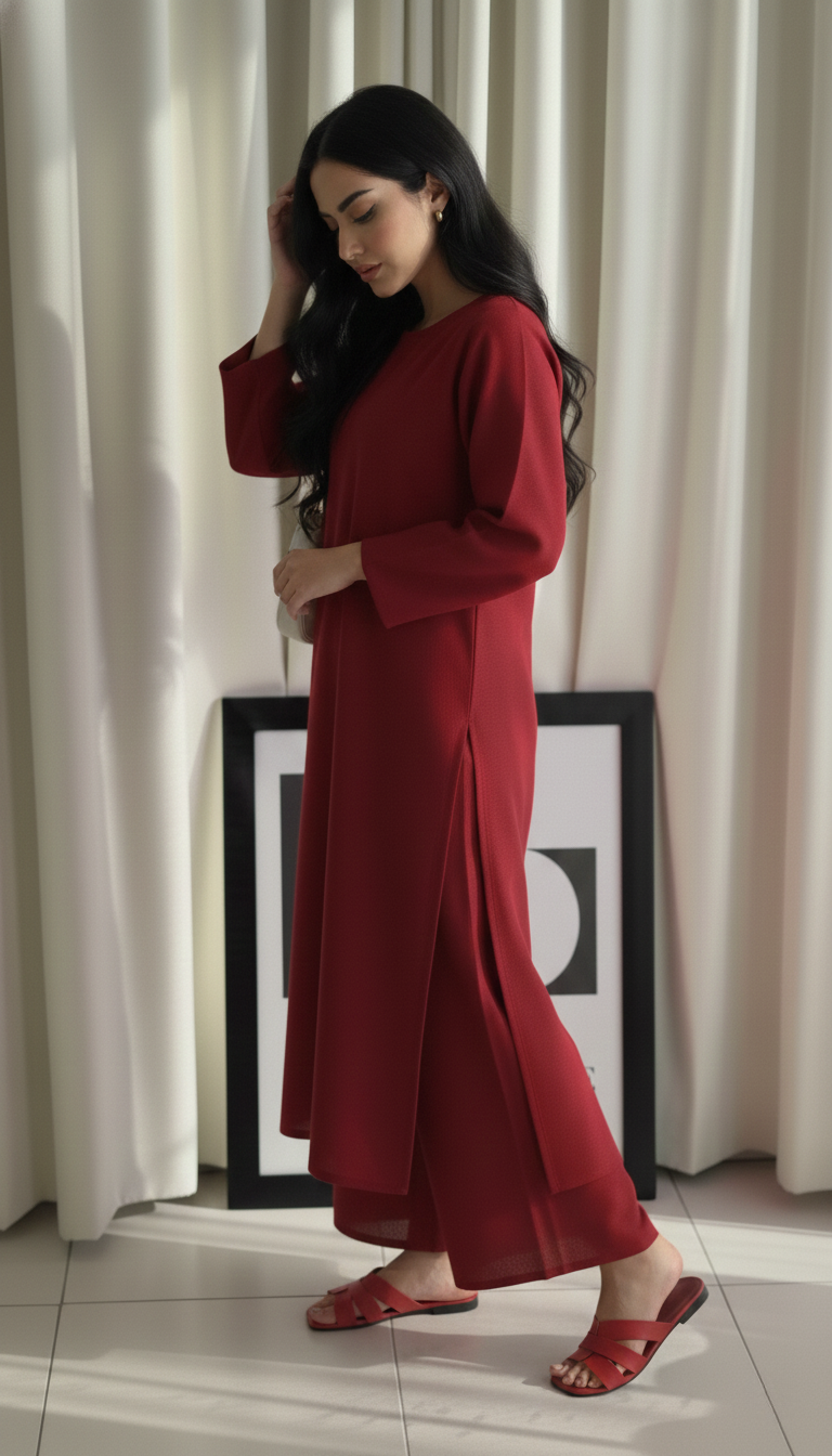 "Tarini" - Cotton Co-ord Set with Wide Sleeves