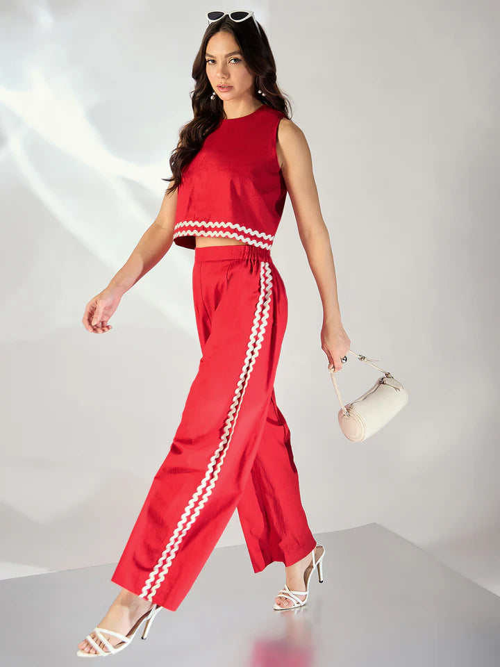 Classic Cotton Co-ord Set with Ric Rac Detailing