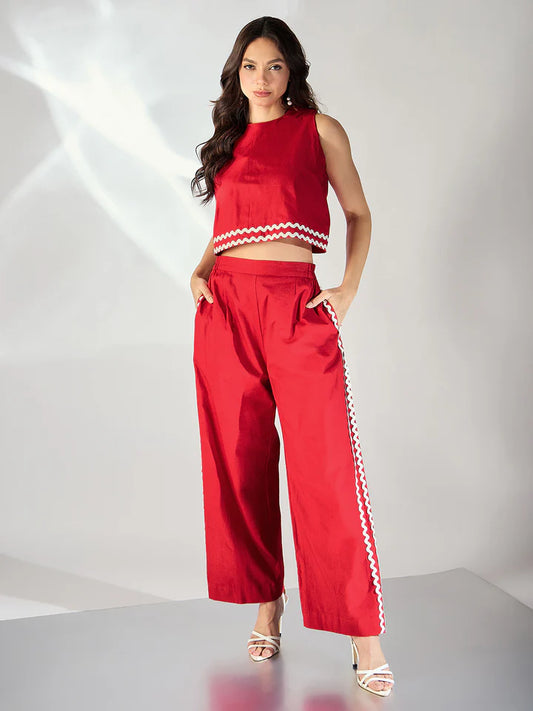 Classic Cotton Co-ord Set with Ric Rac Detailing