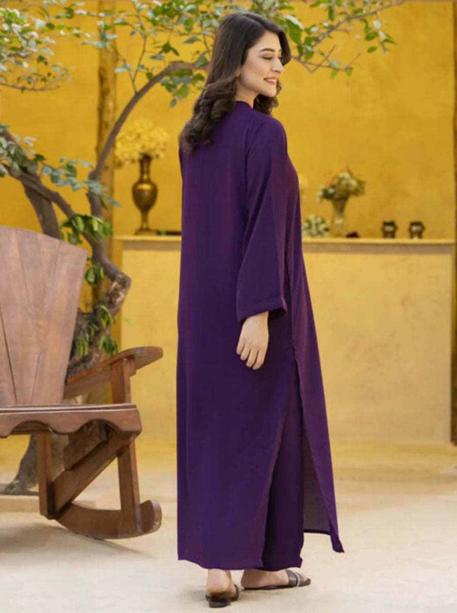 Elegant Georgette Co-Ord Set with Fabric Button Detailing
