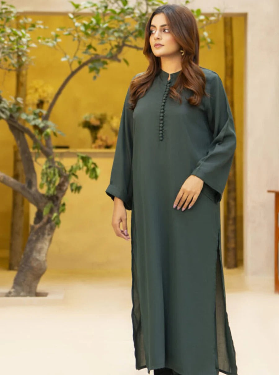 Elegant Georgette Co-Ord Set with Fabric Button Detailing