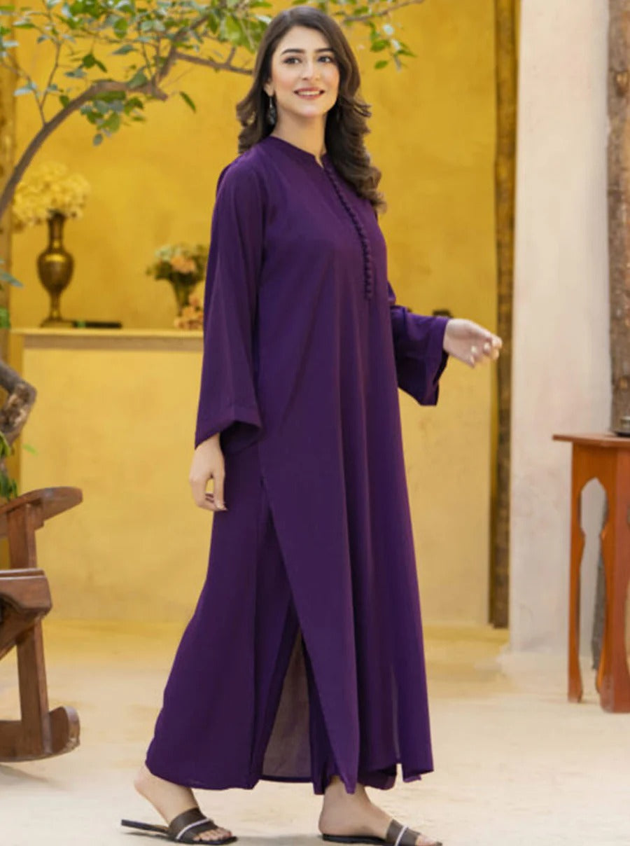 Elegant Georgette Co-Ord Set with Fabric Button Detailing