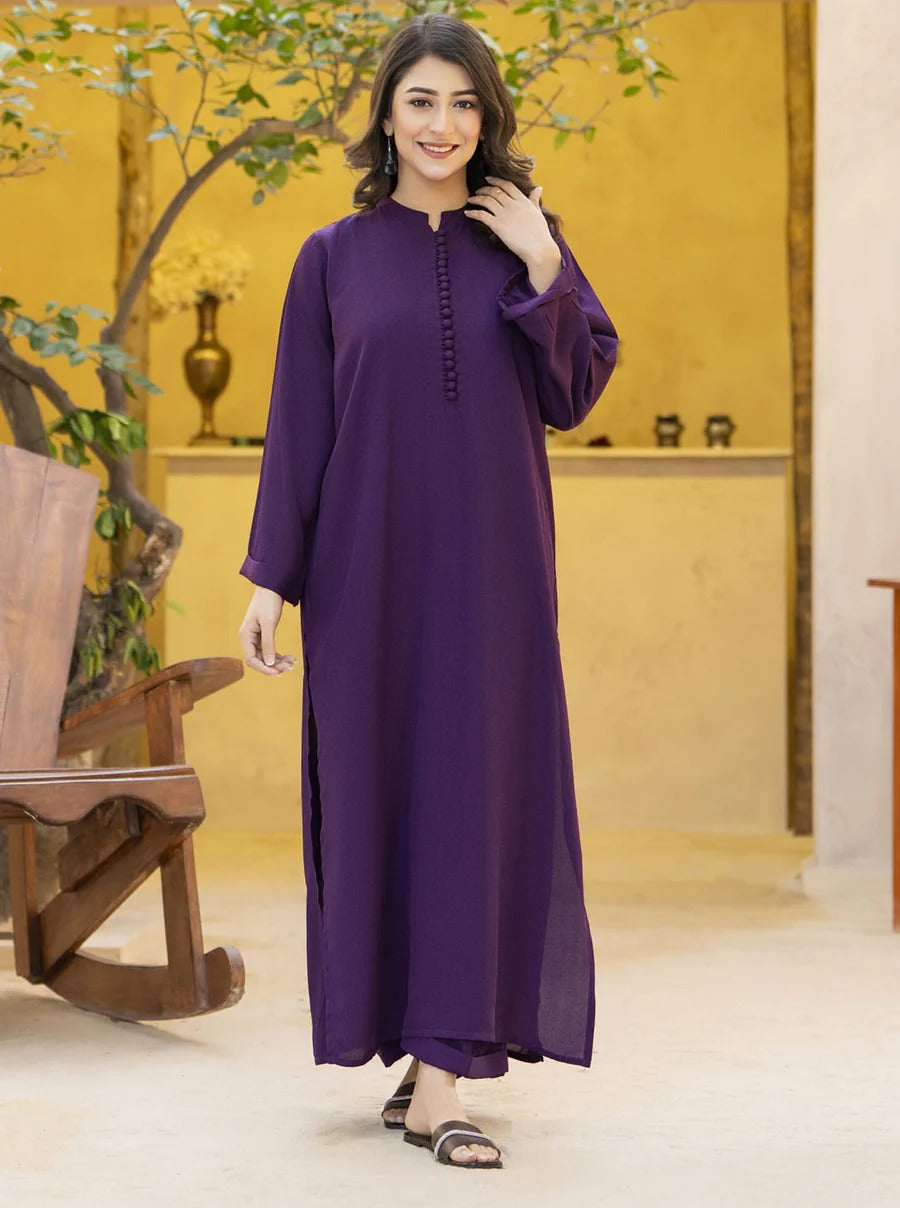 Elegant Georgette Co-Ord Set with Fabric Button Detailing